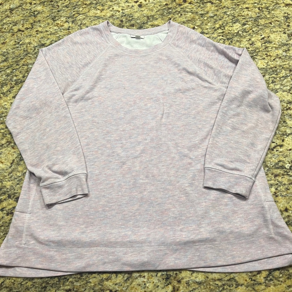 J. Jill Fit Womens Large Space Dye Sweatshirt Pink‎ Purple Raglan Pullover L